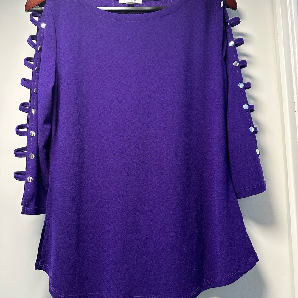 Purple Ladder-Sleeve Women's Top
